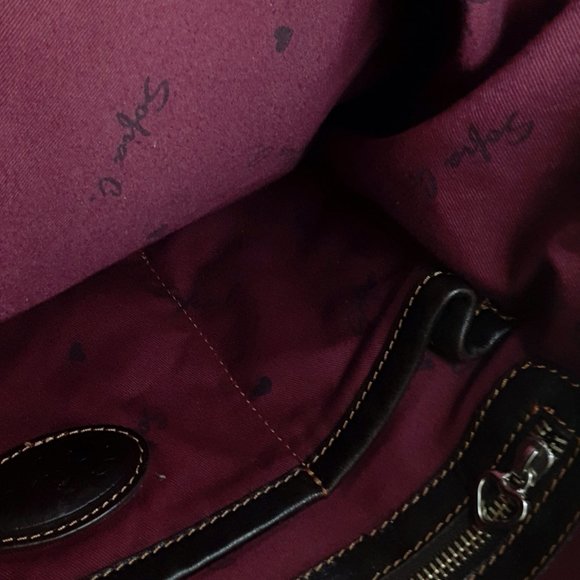 Sofia C Extra Large Beautiful Brown Smooth Italian Leather Shopper Shoulder Bag - Picture 6 of 6